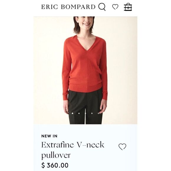 Eric Bompard Cashmere V Neck Sweater S - Picture 4 of 10